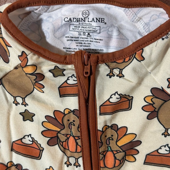 Caden Lane Turkey Time 2- Way Zippy. 6-12 months Thanksgiving - Picture 3 of 4